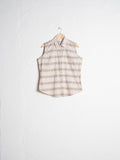 Authentic Beige and White Shirt with Zero Sleeves - VinoKilo.com