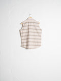 Authentic Beige and White Shirt with Zero Sleeves - VinoKilo.com