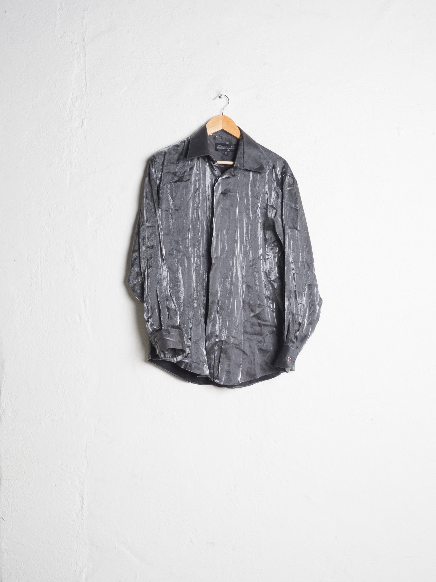 80's Silver Glam Long Sleeve Shirt - VinoKilo.com