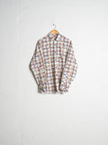 100% Cotton Psychedelic Pattern Blue Green Orange White M - VinoKilo.com