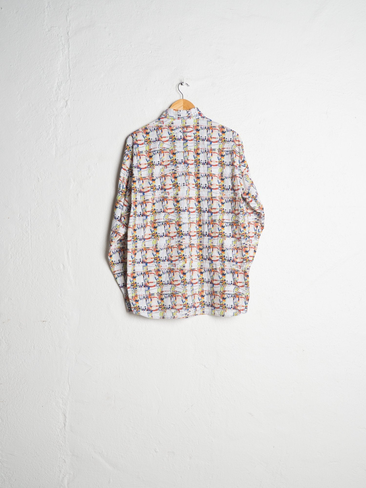 100% Cotton Psychedelic Pattern Blue Green Orange White M - VinoKilo.com