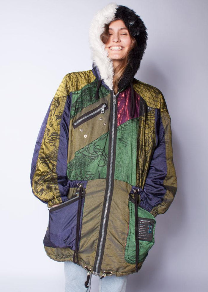 90s Metallic Patterned Winter Jacket - VinoKilo.com