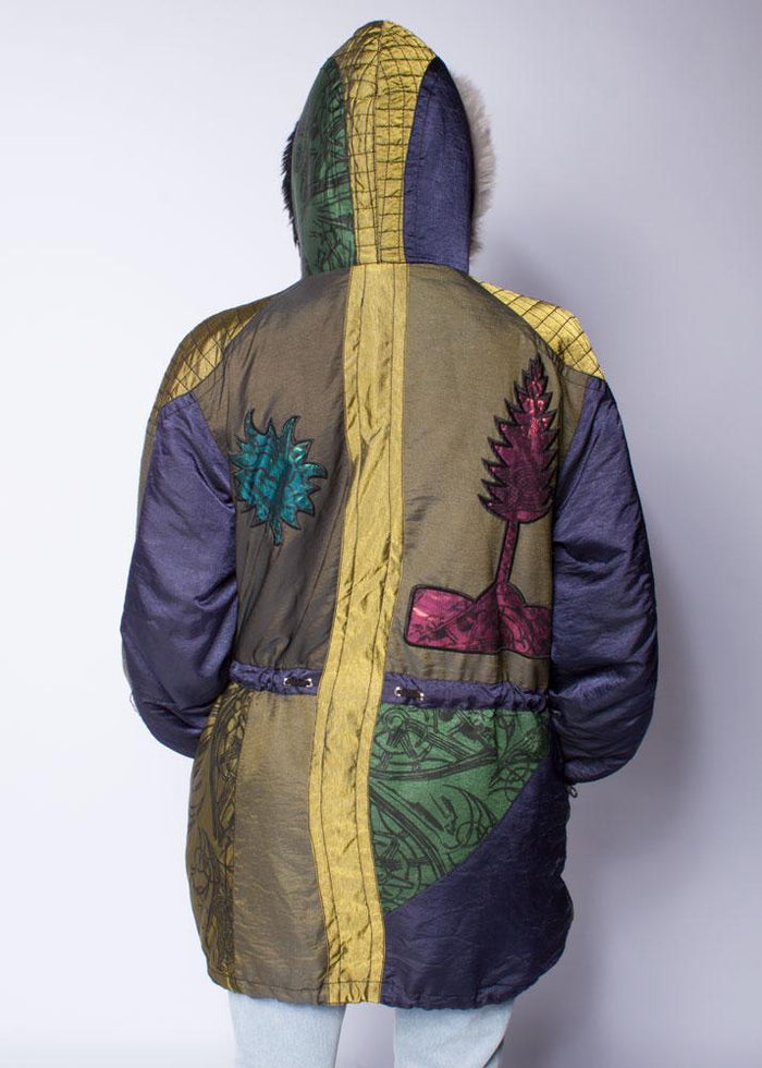 90s Metallic Patterned Winter Jacket - VinoKilo.com
