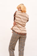 Authentic Beige and White Shirt with Zero Sleeves - VinoKilo.com