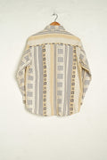 Beige Brown Pattern Shirt M - VinoKilo.com