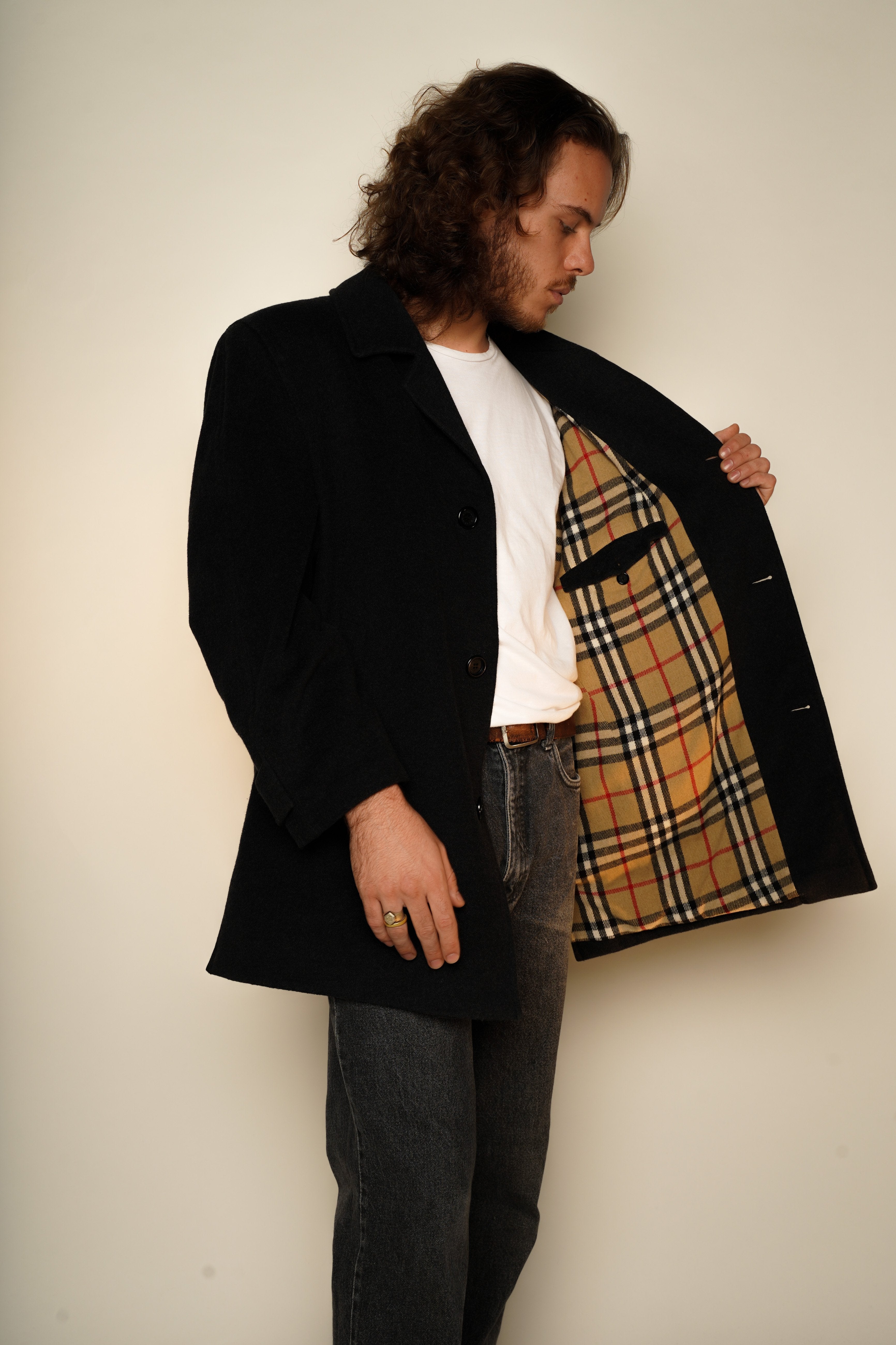 Anthrazit BURBERRY Wool Coat L - VinoKilo.com