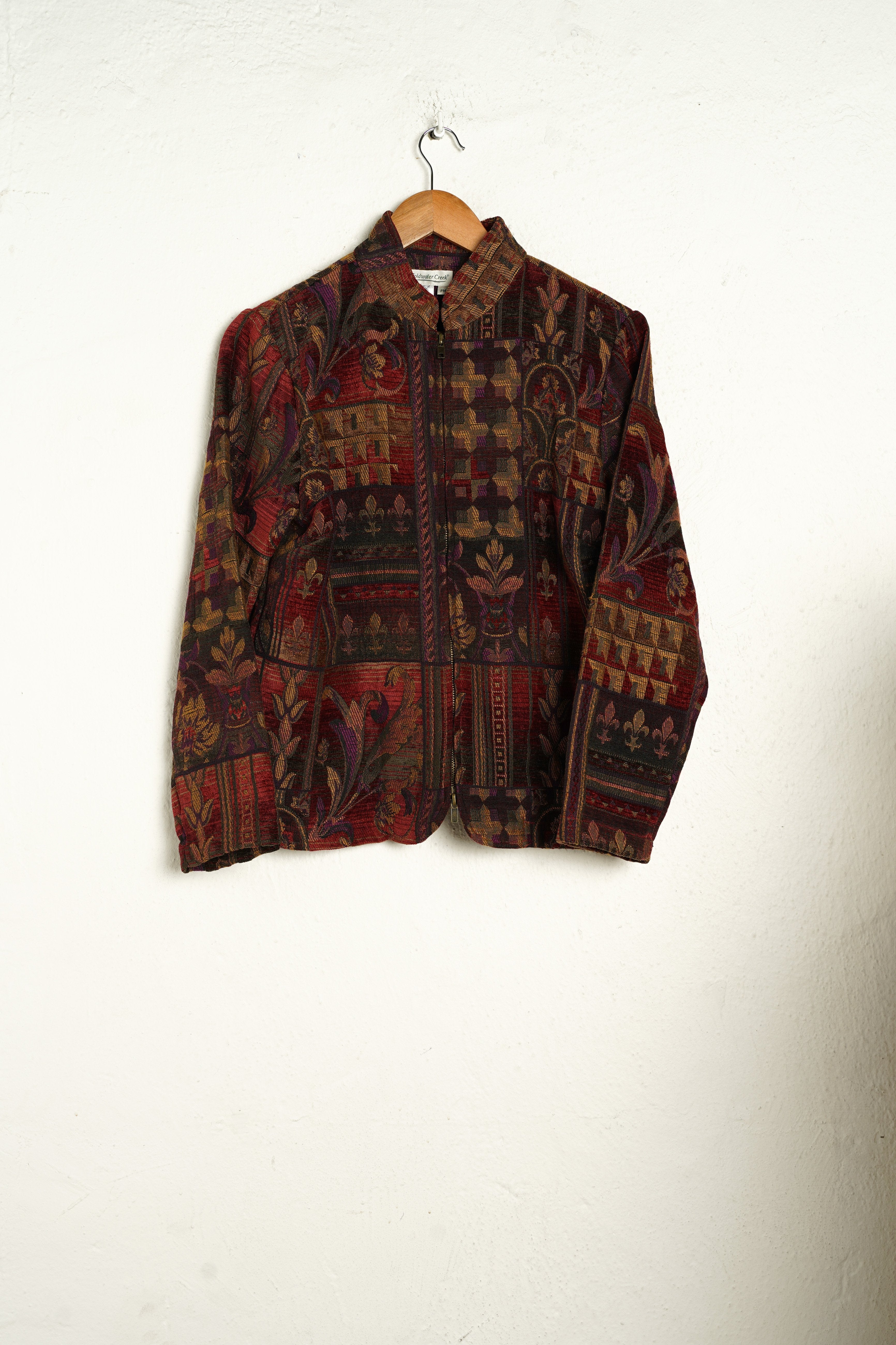 Antique Purple Golden Patternd Tapestry Jacket M - VinoKilo.com